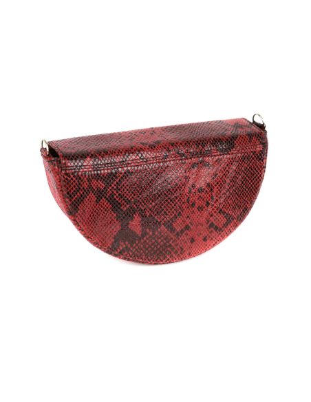 Torebka franczeska M - print wężowy malina