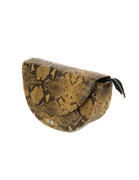Torebka franczeska L - print wężowy jasny brąz