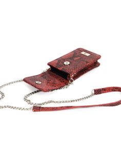 Torebka na telefon - print wężowy malina 2