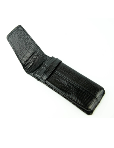 Piórnik Duży twardy - croc. czarny - PRODUCENT GALSKÓR