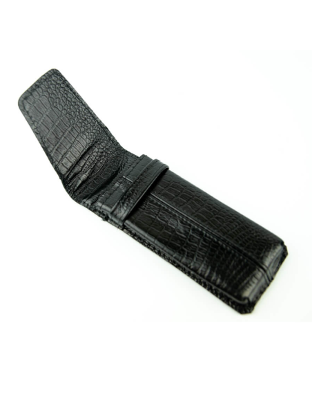 Piórnik Duży twardy - croc. czarny - PRODUCENT GALSKÓR