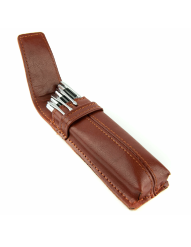 062 Piórnik mały twardy - koniak