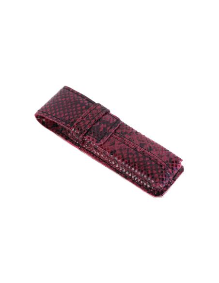 062 Piórnik mały twardy- print wężowy fiolet