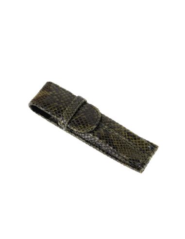 064 Piórnik mała m-k - print wężowy zielony