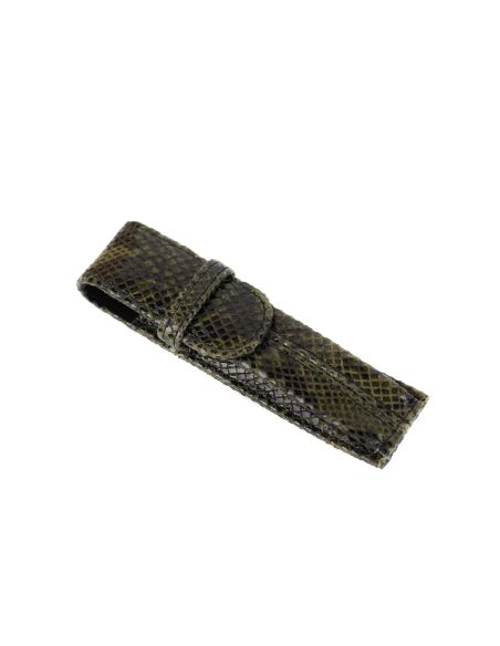 064 Piórnik mała m-k - print wężowy zielony