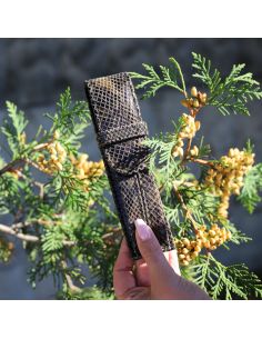 064 Piórnik mała m-k - print wężowy zielony