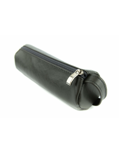 Piórnik okrągły na suwak - szary