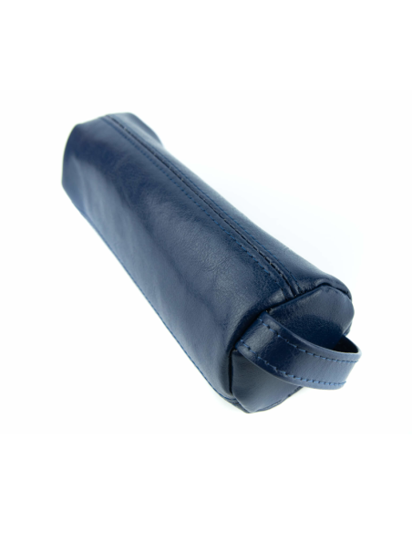 Piórnik okrągły na suwak - granat