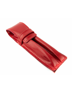 068 Piórnik skórzany 2-komorowy-czerwony