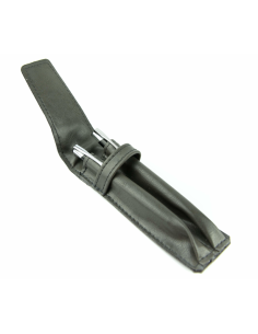 068 Piórnik skórzany 2-komorowy-szary 2