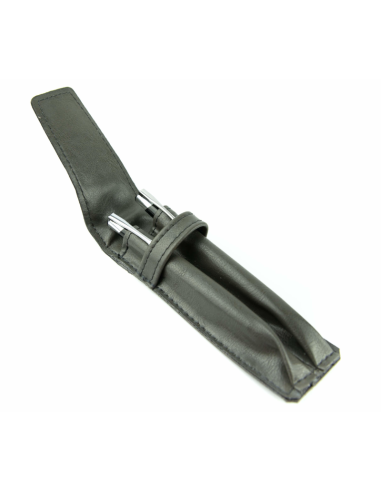 068 Piórnik skórzany 2-komorowy-szary 068 Piórnik skórzany 2-komorowy-szary