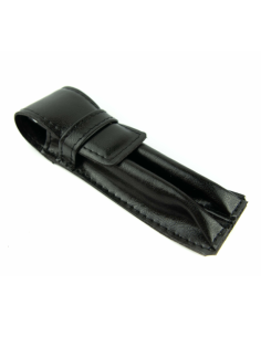 068 Piórnik skórzany 2-komorowy-czarny