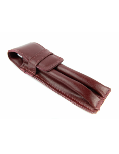 068 Piórnik skórzany 2komorowy - wiśnia