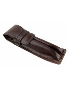 068 Piórnik skórzany 2komorowy-brąz