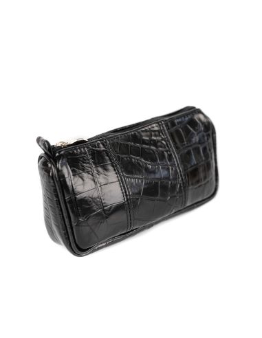 070-Piórnik kosmetyczka-czarny croc. duża łuska