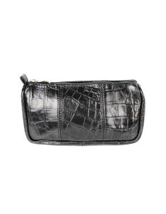 070-Piórnik kosmetyczka-czarny croc. duża łuska