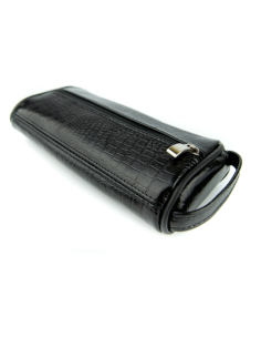 077 Piórnik płaski- croc. czarny