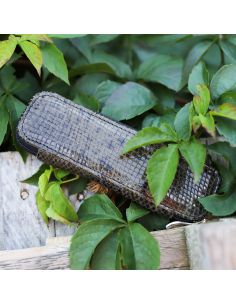 317 Piórnik owalny mały- print wężowy zielony