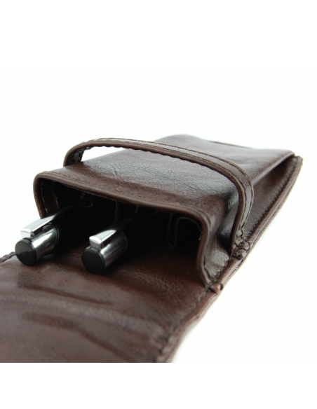 SKÓRZANE ETUI 3-KOMOROWE-BORDO -PRODUCENT GALSKÓR