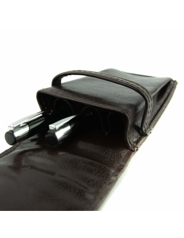 Etui 3-komorowe - brąz