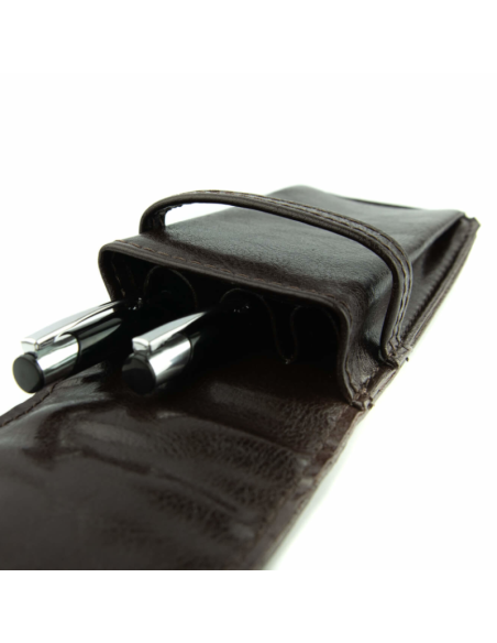 Etui 3-komorowe - brąz