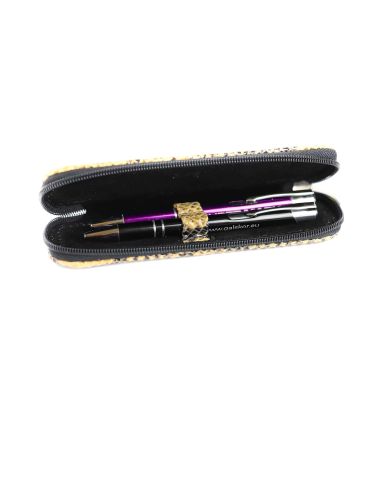 317 Piórnik owalny mały- print wężowy jasny brąz 317 Piórnik owalny mały- print wężowy jasny brąz