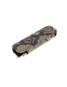 317 Piórnik owalny mały- print wężowy siwy 2