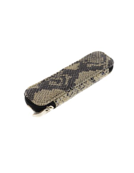 317 Piórnik owalny mały- print wężowy siwy