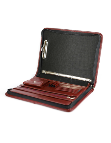 Aktówka skórzana wiśniowa - franczesko.pl