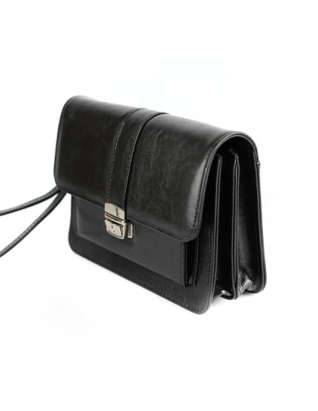 307-Saszetka z klapką-czarna