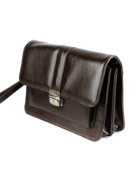 307-Saszetka z klapką-brąz