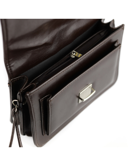 307-Saszetka z klapką-brąz