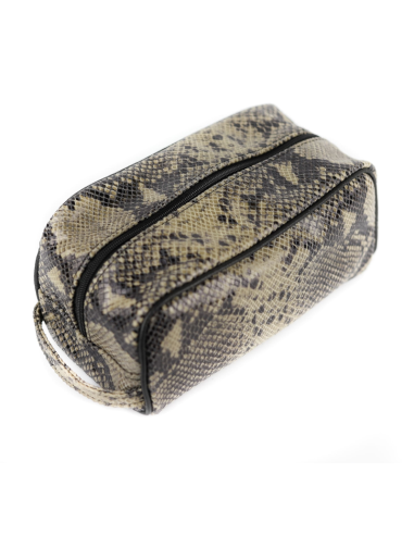 311 Kosmetyczka cegiełka-print wężowy szary