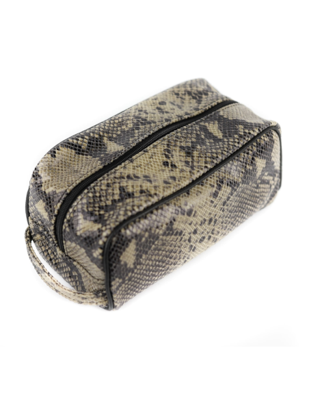311 Kosmetyczka cegiełka-print wężowy szary