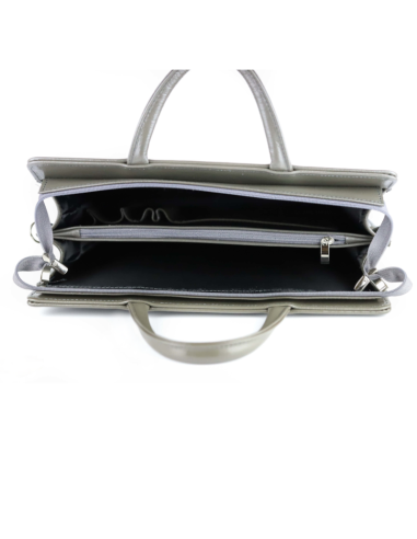 511 Damski skórzany kuferek duży - szary