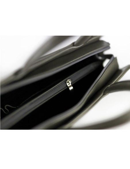 511 Damski skórzany kuferek duży - szary