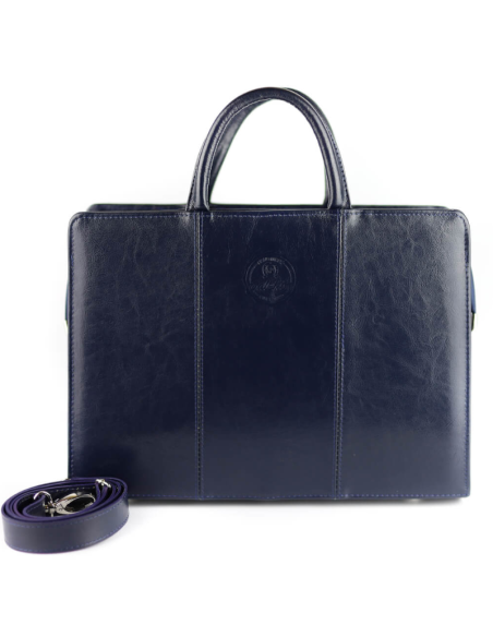 Damski skórzany kuferek mały - granat