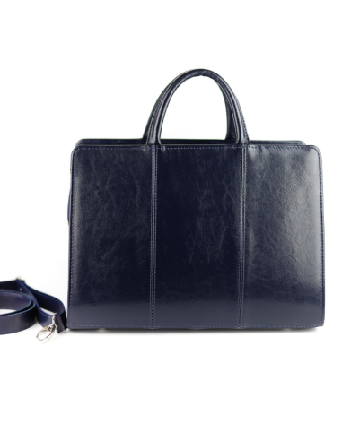 511 Damski skórzany kuferek duży - granat