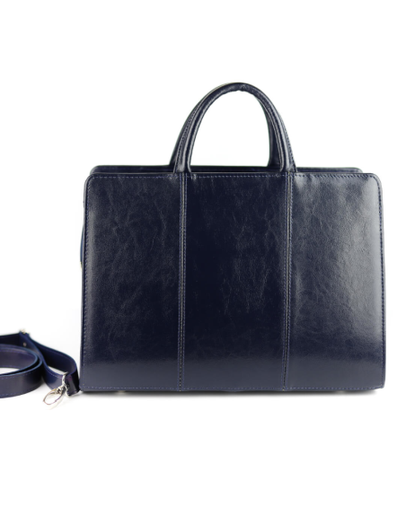 511 Damski skórzany kuferek duży - granat