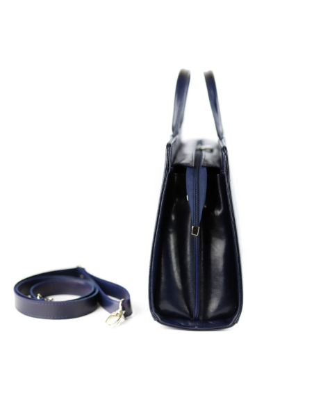 511 Damski skórzany kuferek duży - granat