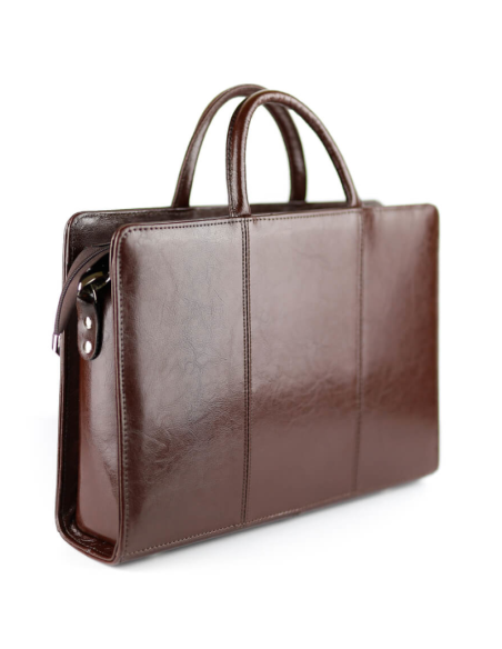 Damski skórzany kuferek mały - jasny brąz