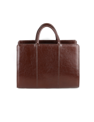 516 Skórzany Damski Kuferek Biznesowy - jasny brąz