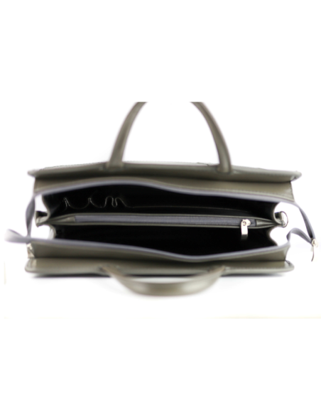 Damski kuferek duży pasy-szara