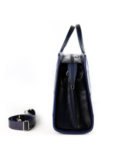 515 Damski kuferek duży pasy - granat