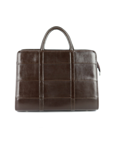 515 Damski kuferek duży pasy - brąz