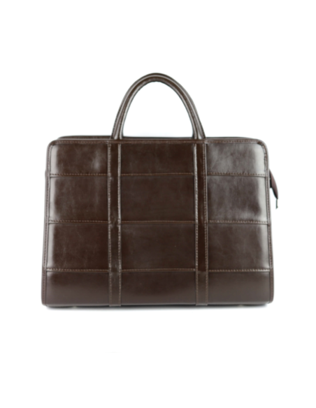 515 Damski kuferek duży pasy - brąz