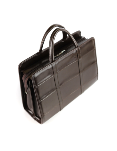 515 Damski kuferek duży pasy - brąz