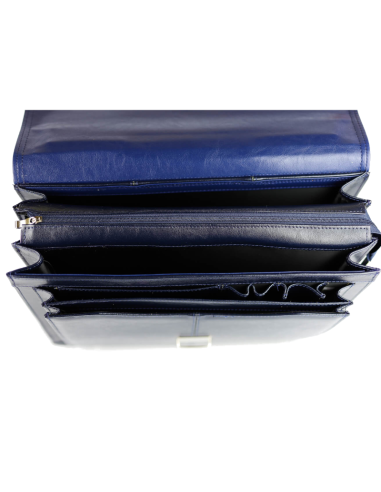 Teczka męska 3-komorowa - granat