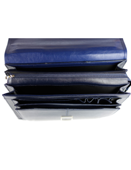 Teczka męska 3-komorowa - granat
