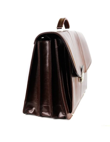 Teczka męska 3-komorowa - jasny brąz